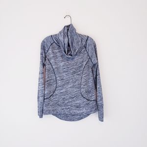 Series 8 Fitness Gray Cowlneck Pullover Long Sleeve Top Running Sweatshirt Large